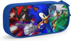 Kerota Sonic Vs Shadow Super Pencil -kynäkotelo Leveästi avautuva lyijykynäpussi vetoketjulla koulutytöille, pojille, teini-ikäisille, aikuisille, ...