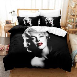 m413 Lakanat Marilyn Monroe vuodevaatteet, pussilakana peitto vuodesetti peitto tyynyliina, pojat tytöt aikuiset lakanat ggt413 135x200cm 53x78in