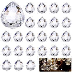 24 kpl kristallisia auringonsieppareita, 0,8 tuumaa/20 mm, ripustettavia kristalleja, lasiprisma ikkunakoristeeseen, askarteluun, häihin Kuten