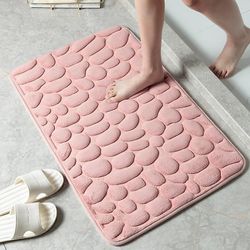 Handuo Bade tæpper Mat Badeværelse Gulvmåtte Sæt Memory Foam Bathmat Pink 40*60cm