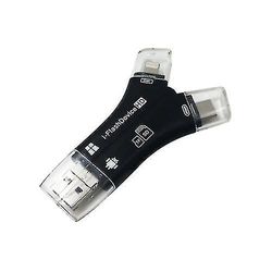 4-i-1 USB I-flash-stasjon HD Micro SD Tf-kortleser for iPad Iphone Android PC H