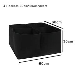 Flower Pot Flowerpot Multi Grid til grøntsager Blomster Filt 4/8 lommer Hævet Have Bed Square Plant Grow Bags Rektangulær plantepose 4 Pockets