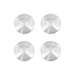 Aleko WJNIV Tesla Model Center Caps Navdeksel Skrukork Logo Kit Dekorative dekk Cap Modifikasjon Tilbehør Silver Silver Standard