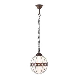 Interiors 1900 Lighting Fargo 1 Lys Lille Globe Loft Vedhæng Mørk Bronze, Tiffany glas, E14