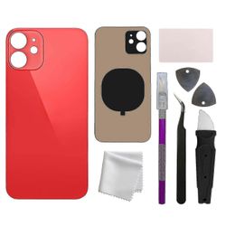 Ammattimainen takalasikotelon akun takakannen vaihto esiasennetuilla liimatyökaluilla 6,1 tuuman iPhone 12:lle Punainen