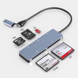 CFast-kortinlukija USB C USB 3.0, 5 Gbps CFast 2.0 -kortinlukija CFast/SD UHS-I