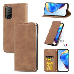 Gangxun Sag For Xiaomi Mi 10t/10t Pro Magnetisk Lukning Læder Tegnebog Cover Housse Etui Shockproof - Marron