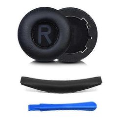 JBL TUNE 600BTNC/660NC 1 parin kuulokkeiden korvatyynyille proteiininahkatyynyt pääpannalla ja sorkkaraudalla Musta