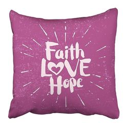 Citat Faith Hope Love Religiøse Pudebetræk 45x45 Cm