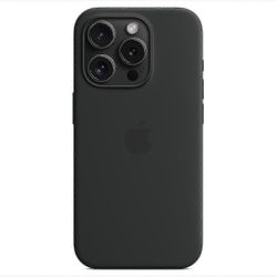 Silikoninen puhelimen suojus iPhone 15 Pro -kotelolle, joka on yhteensopiva MagSafe-aaban kanssa Musta