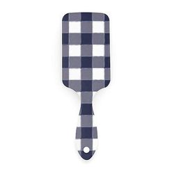 Marineblå Gingham Plaid Luftpude Kam Sundhed Hårpleje Massage Børste Hårbørste Til Kvinder Mænd
