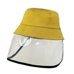 Koolmei Børns tynde ansigtsmaske Støvtæt Fisherman Sun Hat Face Shield Bucket Hat gul