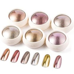 Elrosa Holografinen kromi kynsijauhe, yksisarvinen peiliefekti Premium Salon Rainbow Nail Glitter Manikyyri Pigmentit