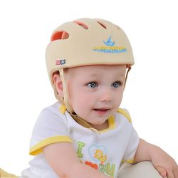 Mikasa Spædbarn Baby Sikkerhedshjelm Småbørn Justerbar Beskyttelseshætte Børn Sikkerhed Hovedvagt Seler Beige