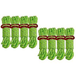 8kpl 8m Camping Heijastava Teltta Köysi Teltta Tarvikkeet Kiristysnyöri Wind Rope Solki Ulkona Camping Teltta Köysi Setti Green