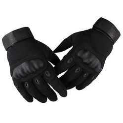 Fuld finger åndbare handsker sort L