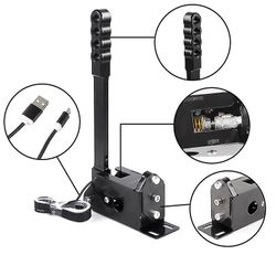 Velegnet til Dust Rally Logitech G25/G27/G29 T500 USB-drevfri pc-gaminghåndbremse - håndbremse + clampaespa