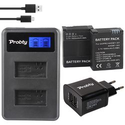 Sajygv X 1600mah batteri, LCD dobbel lader, 2-port USB-plugg for Gopro Hero 3 + kamera tilbehør, Ahdbt 301 Mah