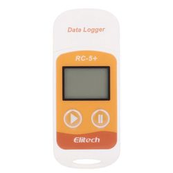 Elitech RC-5+ PDF USB-lämpötiladataloggeri uudelleenkäytettävä tallennin 32000 pistettä jäähdytykseen, kylmä Valkoinen ja oranssi