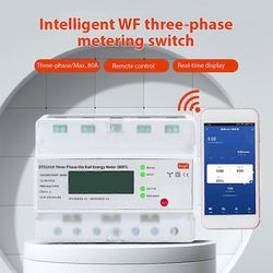 Älykäs sähkömittari WIFI-etäprepaid-sähkömittari monitoiminen 3-vaiheinen kiskotyyppinen kotihuoneen rlektricity-mittari LCD-näyttö Tuya App E:lle