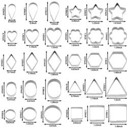 Mini evästeleikkurin muodot setti 30kpl pieniä keksileikkureita polymeerisavileikkureita ruostumattomasta teräksestä valmistettu fondantti DIY leiv...
