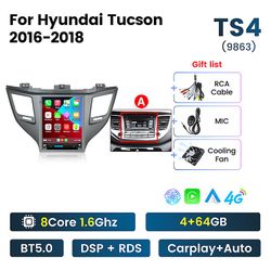 Bolongking Android 12 Dsp 9.7" Skjerm for Hyundai Tucson 2015 2016 2017 2018 Bil Radio Multimediaspiller Gps Navi Auto Stereo Tap Recorder TS4