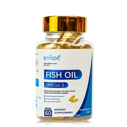 Fiskeolie kapsel omega 3 supplement til hjerte, hjerne & immunforsvar omega 3 fedtsyre kosttilskud-60stk 1pc