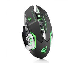 ergonominen ladattava hengitysvalo mykistää langaton pelimekaaninen hiiri - musta