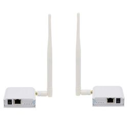 Langaton silta pisteestä pisteeseen pitkän kantaman langaton yhteys korkean vahvistuksen antennilla, 2.4G WiFi-silta Valkoinen