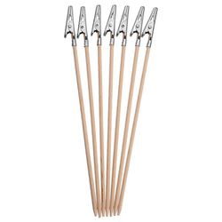 100 kpl bambusta valmistettuja alligaattorikiinnikkeitä, pitkähäntäisiä alligaattorikiinnikkeitä, valokuvateline, muistikirjakiinnike Hopea