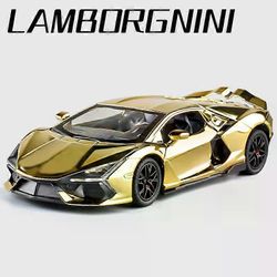 1:24 Lamborghini Revuelto Supercar Alloy Auto Diecasts & Toy Vehicles Metalli Lelu Auto Malli Ääni ja valo Kokoelma Lasten lelu Kultaa