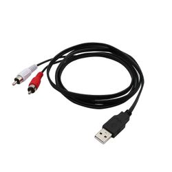 1,5 m USB-A-uros - 2 x RCA-Phono-uros AV-kaapelijohto PC-TV-Aux-audio-videosovitin