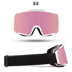 Lbq 2022 Nye dobbeltlags skibriller Anti-tåge Voksne mænd Kvinder Snemaske Skibriller Bjergbestigning Cykling Skiløb Snowboardbriller pink