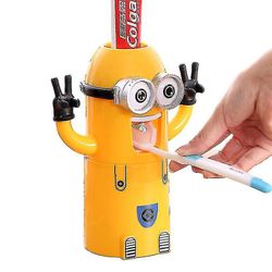 Yxuo Minions Automatisk Tandpasta Dispenser Minions Style Tandbørste Holder