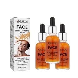 3stk The Face Self Tan Drops, Light / medium (30 ml) Tilføj garvning dråber til hudpleje for brugerdefinerede Face Tan 3PCS