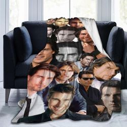 Viltti Tom Cruise heittää flanellipeitot erittäin pehmeä mikrofleecehuopa lämmin kodikas pehmolahja huoneen sisustamiseen sohva, toimistosänky auto...