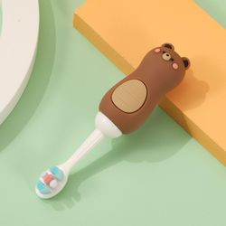 Tegneserie Børn Titusind tandbørste Super Soft Gum Free Børn Tandbørste Silikone Tandbørste 2-7 år Gammel Tandbørste brun