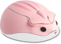 Langaton hiiri söpö hamsterin muotoinen tietokonehiiri 1200dpi vähemmän noice kannettava USB-hiiri langaton hiiri (vaaleanpunainen)