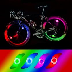 Linaja 4 x LED Bike Wheel Light, Vattentät LED Bike Wheel Light med 3 blinkande lägen LED Bike Wheel Lamp för vuxen och barncykel Färgglada