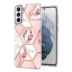 Gangxun Etui til Samsung Galaxy S21 Marmor kofanger Strålende design Stødsikker fleksibel - pink