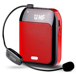 Gosear-äänenvahvistin 15W monitoiminen kannettava Bluetooth-yhteensopiva äänikaiutin langattomalla mikrofonilla opettajille Punainen