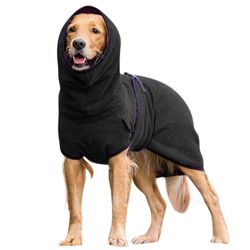 Mikasa Pet Hund Tøj Håndklæde Tørring Bathrobe Coat Hund Varmt tøj Sort 2XL