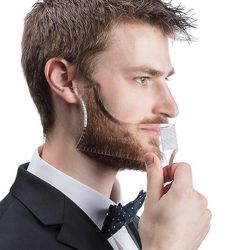 Skæg Shaping Styling Skabelon Comb Mænds Skæg Kam Skæg Shaper Transparent Overskæg Trim Comb Tool