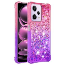 SKALO Xiaomi Redmi Note 12 Pro 5G Kvicksand Glitter Hjärtan TPU-skal - Rosa-Lila