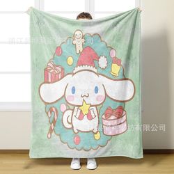 Christmas Sanrio Trykt tæppe Sød Kitty Cat Flannel Tæppe 1 Stil 9 75*100cm