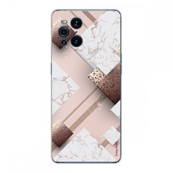 Crazy Kase Shell Til Oppo Find X3 Pro i fleksibel silikone 1 mm, pink marmor og chokolade