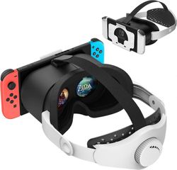 Unbrand Päivitetyt VR-kuulokkeet Nintendo Switch &; Switch OLED -mallille, Switch VR -lasit säädettävillä HD-linsseillä ja päähihna kiertopainikkee...