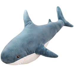 Tegneserie Shark plysj leketøy 45cm Ocean Aquatic Dyr Shark Doll Kids Plushie leketøy bursdag gave Blå