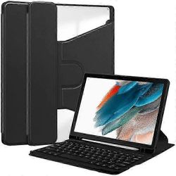 Yhteensopiva Samsung Galaxy Tab A8 10.5 (2021) / (2022) kotelon kanssa Pyörivä jalusta Tabletin Kansi Bluetooth-näppäimistöllä Musta