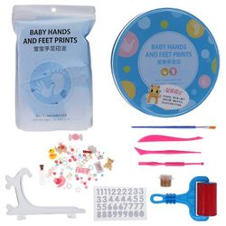 1 Sæt Blækpude DIY Fodaftryk Håndaftryk Baby Nyfødt Hukommelse Erindringsgaver Souvenir Børn Opbevaringsboks Etui Farverig 900c